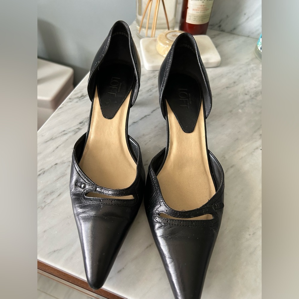 Ann Taylor Black Heels with Elegant d'Orsay Design